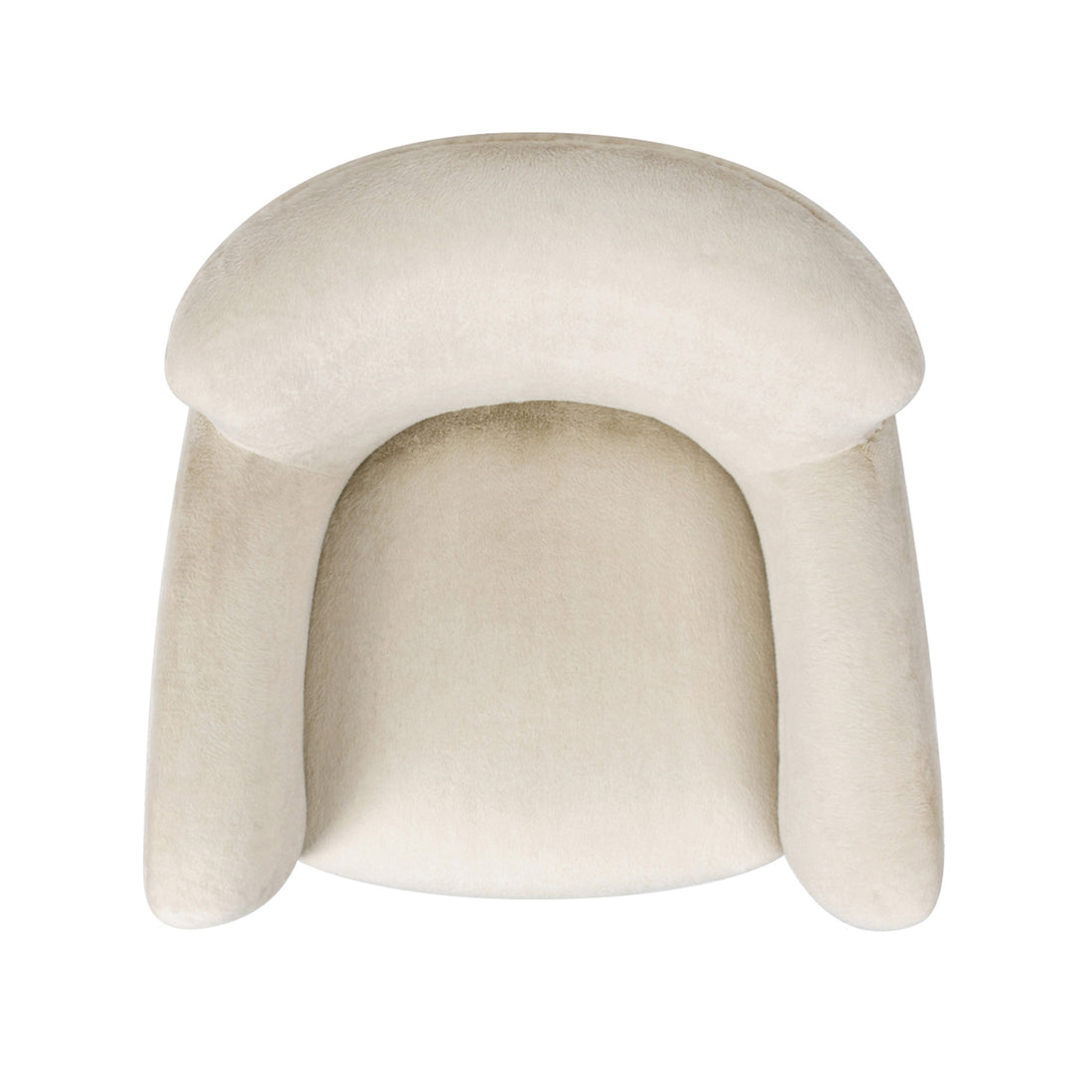 Wolffe 32" Curved Arm Accent Chair, Cr Me De La Cr Me White Faux Fur White Foam Faux Fur
