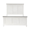 Classic Antique White Finish Queen Bed Farmhouse Style 1Pc Bedroom Furniture Two Tone Finish Box Spring Required Queen Antique White,Dark Brown Bedroom Classic,Farmhouse Wood