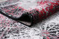 Jersey Area Rugs, Carpets For Livingroom, 5X7 Area Rugs ,3983 Black Red Rectangle 5&7 Black Red Contemporary Abstract Polypropylene