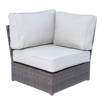 Shick Fully Assembled Corner Wedge Patio Chair With Cushions Espresso Wicker