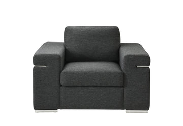 Gianna Black Linen Fabric Arm Chair Black Linen
