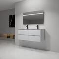 48 Inch Bathroom Vanity With Dual Sink, Resin Sink, 4 Soft Close Drawers, 48X18 4 White Straight Grain Bathroom Wall Mounted Modern Plywood