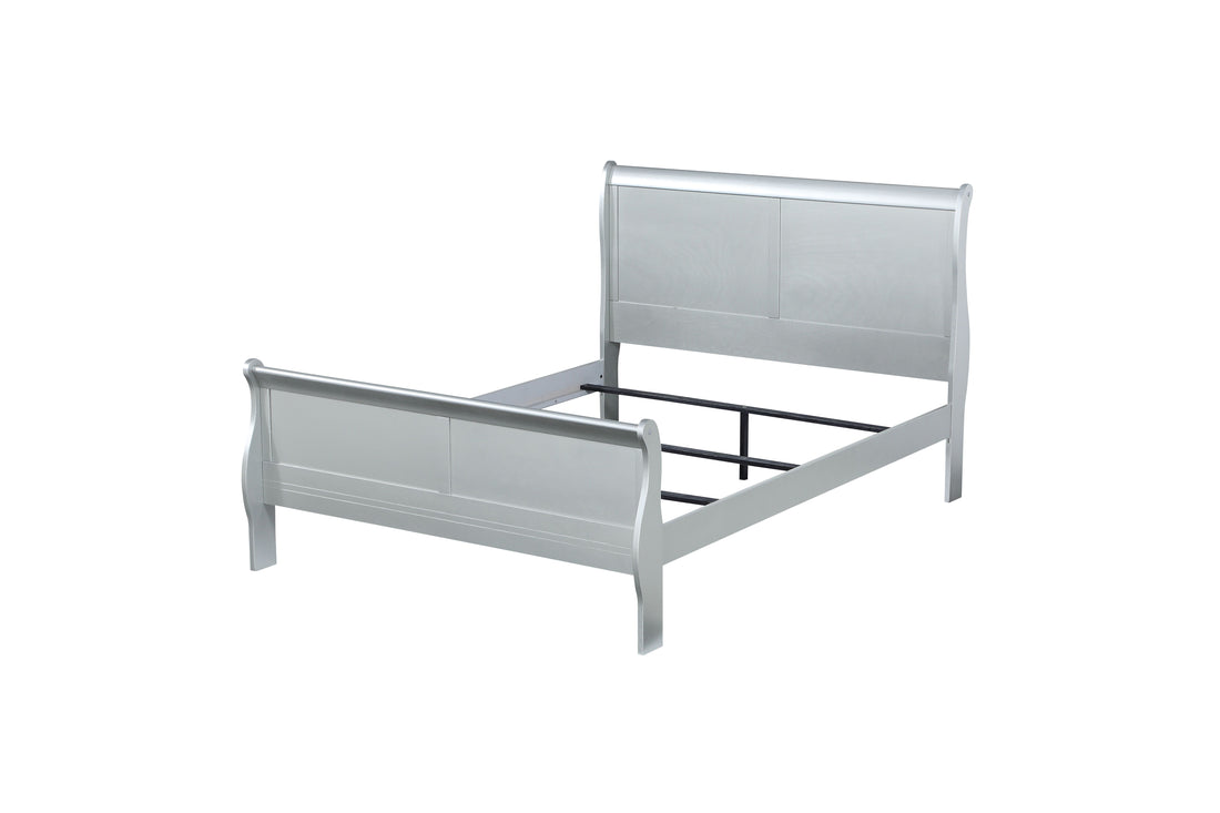 Platinum Twin Bed Box Spring Required Twin Gray Wood White Casual Sleigh Wood