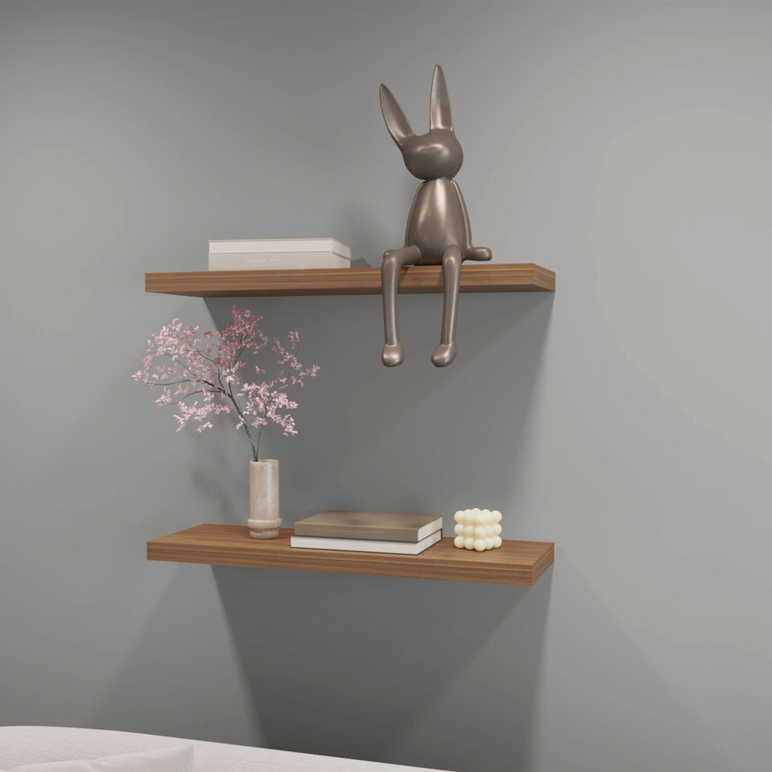 Iva Floating Shelf In Melamine, Mahogany Mahogany Floating Primary Living Space Modern Pine Wall Mounted Particle Board Melamine