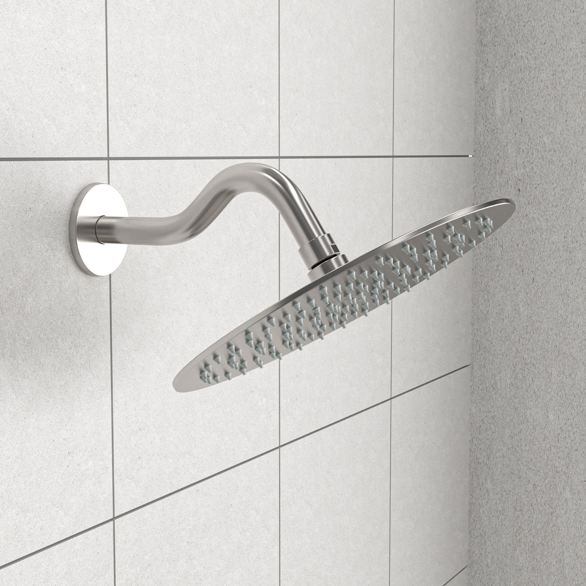 8" Shower Arm With Flange, Brushed Nickel Brushed Nickel Stainless Steel