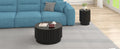 15.72 Inch H Barrel Coffee Table, Nordic Style, Simple Design, Suitable For Indoor And Outdoor Use, Magnesium Oxide Material, Suitable For Living Room, Bedroom Or Garden Sofa Black Magnesium Oxide