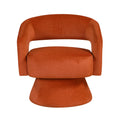 Modern Luxury Swivel Accent Chair 1Pc Orange Velvet Upholstery Solid Wood Stylish Home Furniture Orange Primary Living Space Luxury,Modern Plywood,Solid Wood