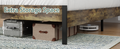 Queen Size Bed Frame With Upholstered Headboardqueen Bed Frame With Charging Station And Led Lights, Wood Slats, Easy Assembly,No Box Spring Needed,Industrial Brown Box Spring Not Required Queen Brown Metal Bedroom Modern Bed Frame Mdf Metal