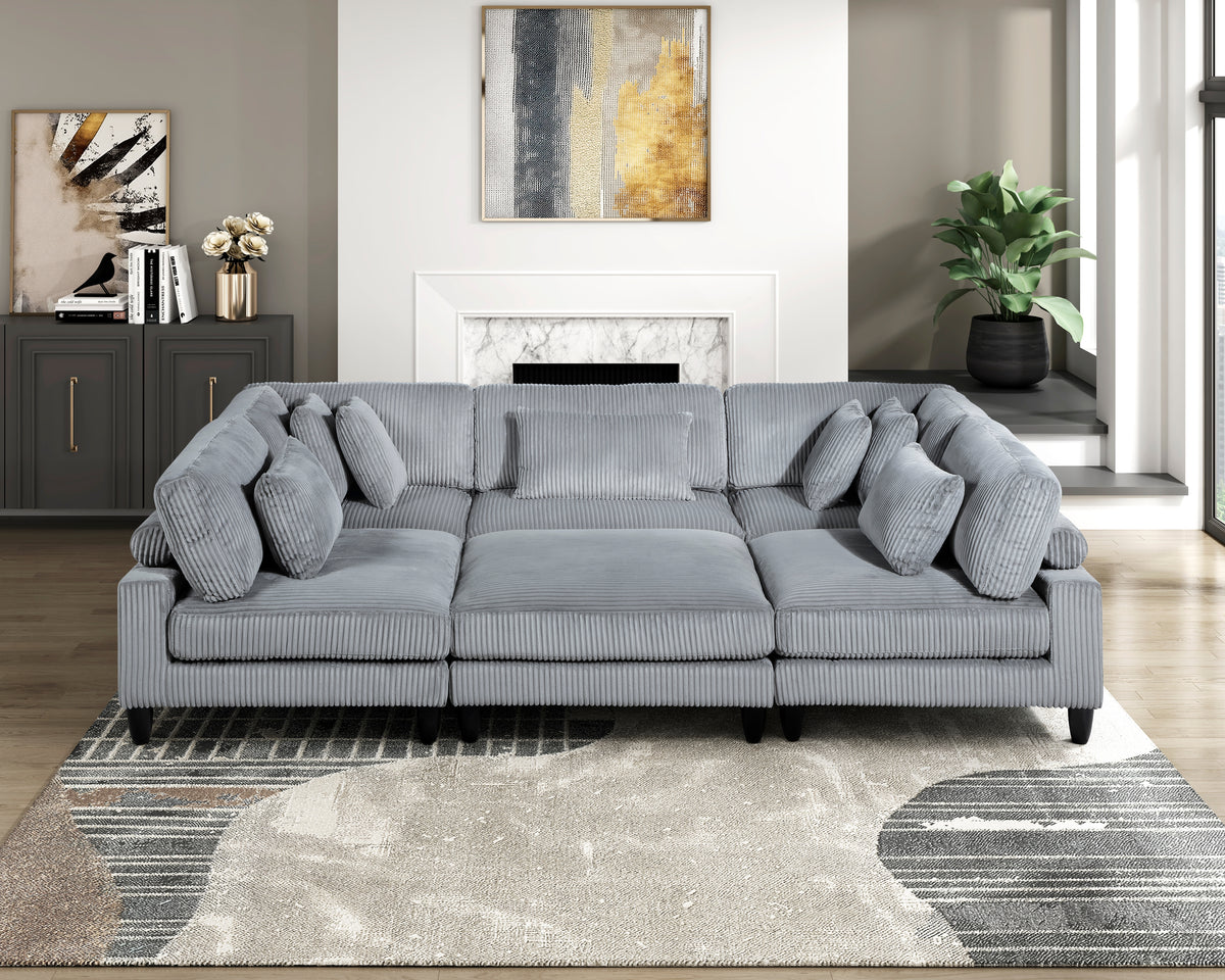 Living Room Furniture Corner Chair Gray Corduroy Upholstery 1Pc Corner Wedge Soft Cushion Solid Wood Legs Gray Primary Living Space Contemporary,Modern Plywood,Solid Wood