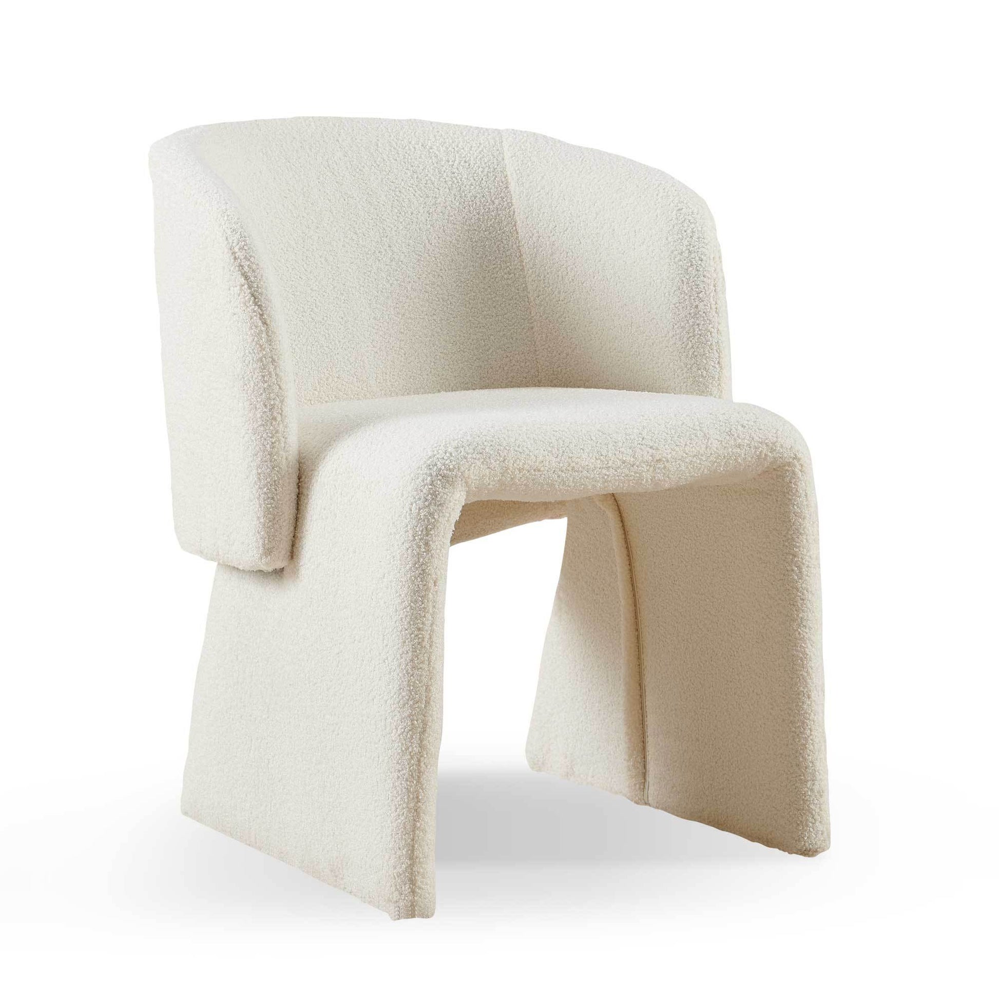 Modern Accent Chair White Single Sofa Chair,Upholstered Side Chair Teddy Comfy Reading Chair For Bedroom Living Room Reception Off White 1Pc Off White Primary Living Space Modern Teddy