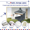 Mailbox Cast Aluminum Black Mail Box Postal Box Security Heavy Duty Black Aluminium