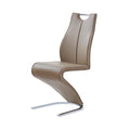 Tony Brown Dining Chairs Kit Of 2 Polyurethane Solid Brown Beige Dining Room Foam Wipe Clean Rectangular Modern Side Chair Solid Back Set Of 2 Metal Pu