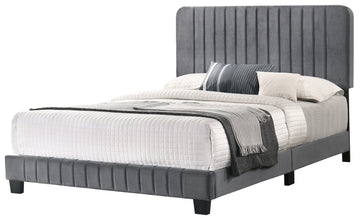 Lodi G0408 Fb Up Full Bedgray Gray Foam Velvet