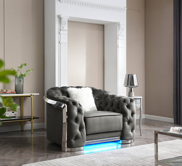Sapphire G0590A C Chairgray Gray Foam Velvet