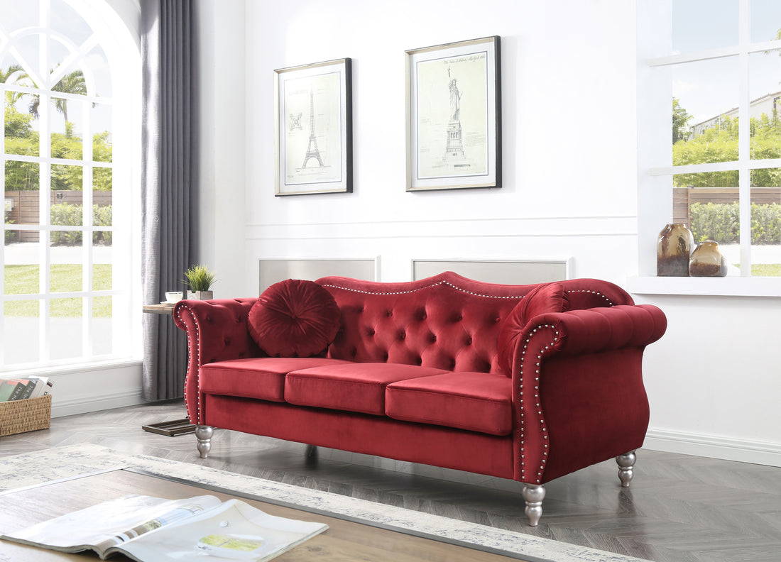 Hollywood G0669A S Sofaburgundy Burgundy Foam Velvet