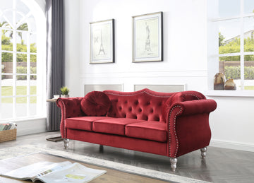 Hollywood G0669A S Sofaburgundy Burgundy Foam Velvet