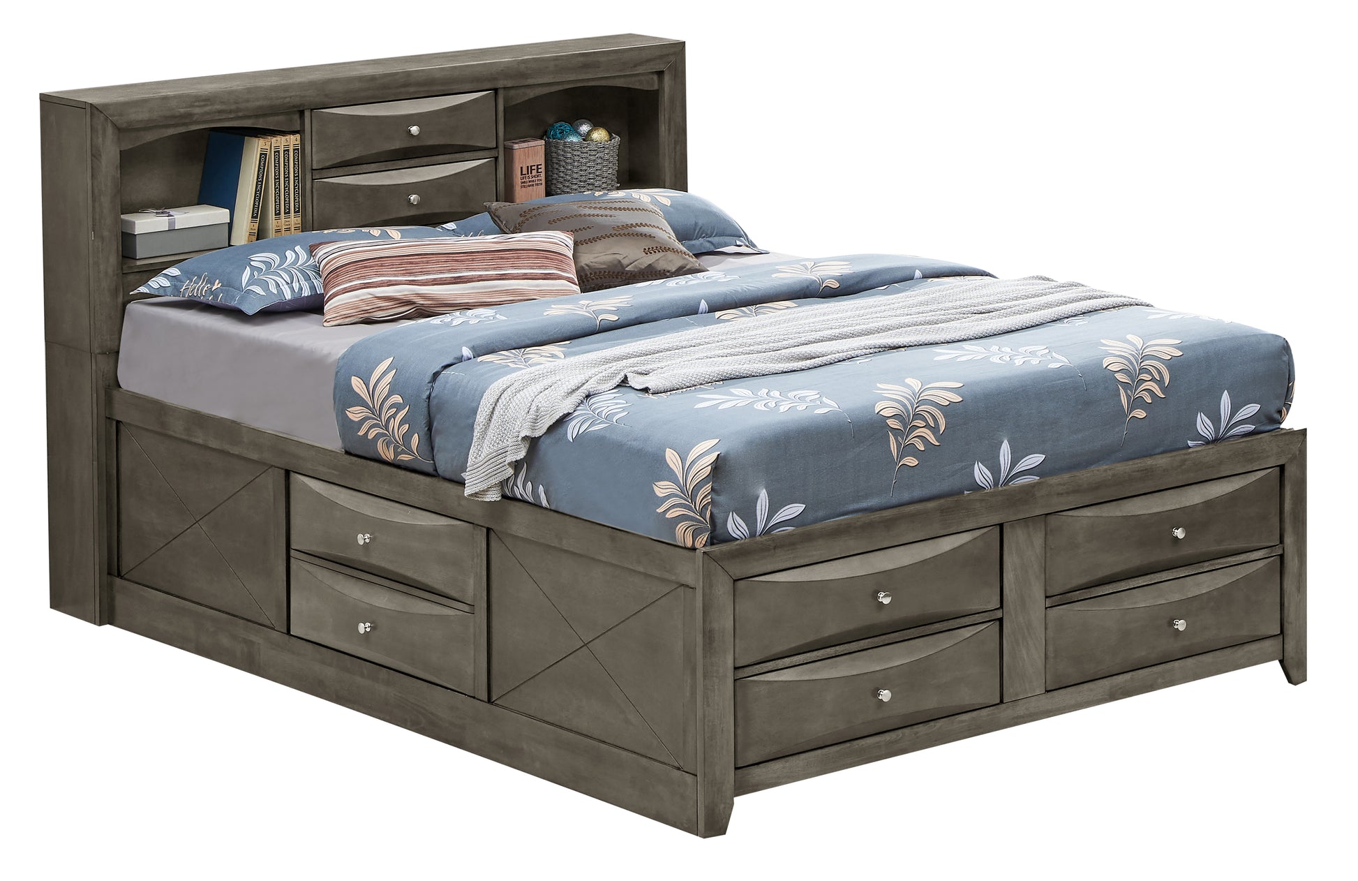 Marilla G1505G Ksb3 King Storage Bedgray Gray Particle Board