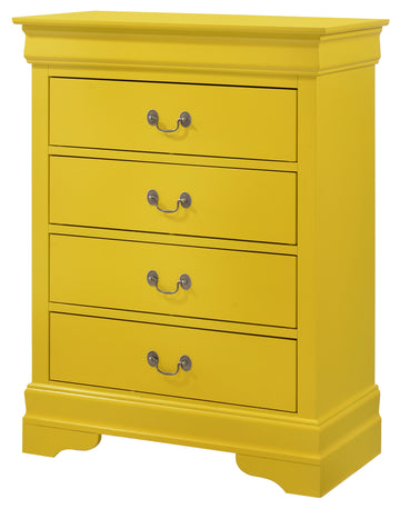 Louis Phillipe G3102 Bc 4 Drawer Chestyellow Yellow Particle Board