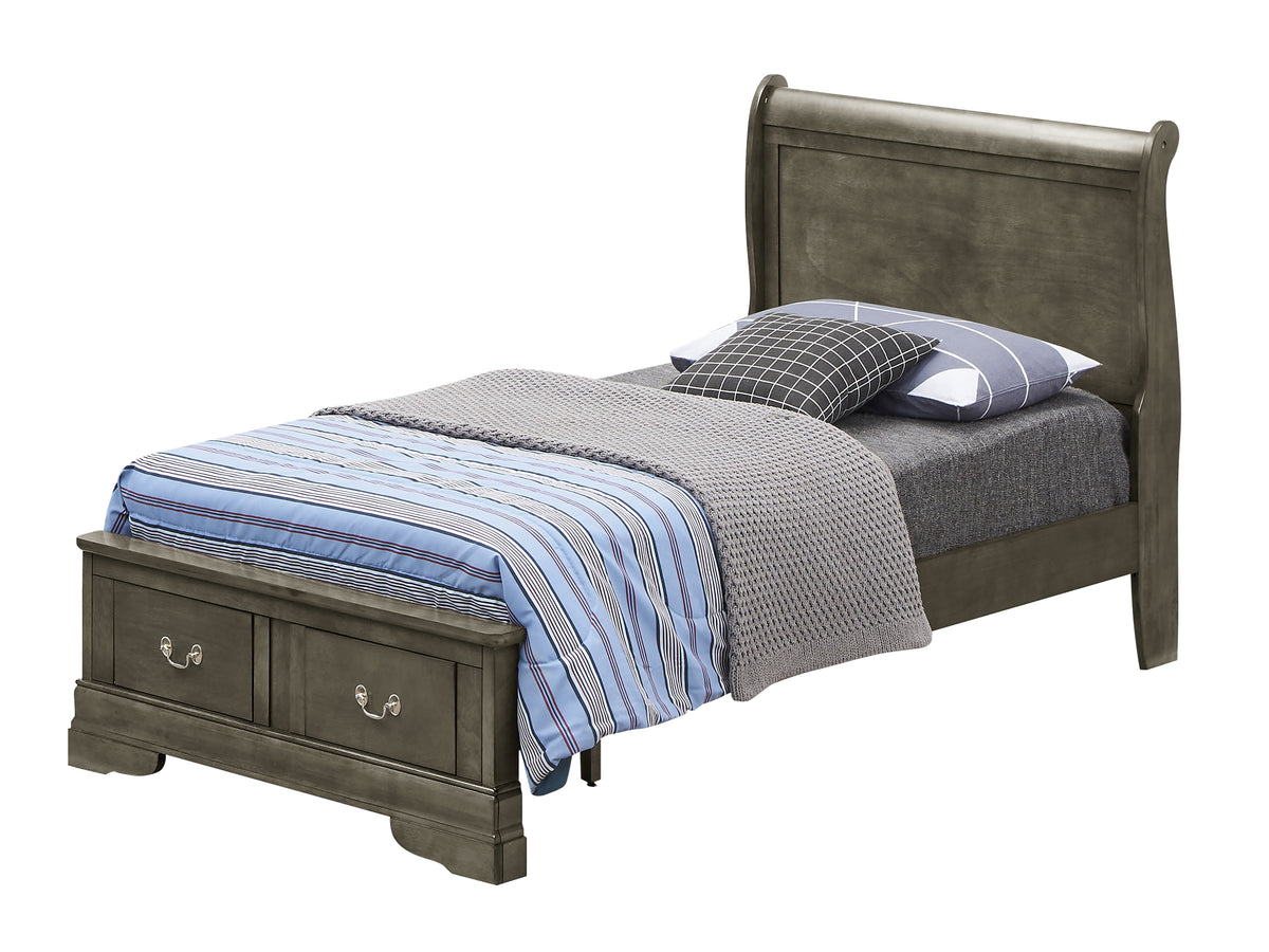 Louis Phillipe G3105D Ksb2 King Storage Bedgray Gray Particle Board