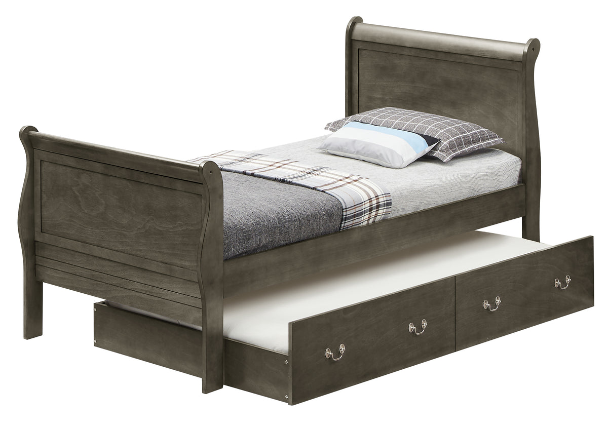 Louis Phillipe G3105G Ttb Twin Storage Bedgray Gray Particle Board