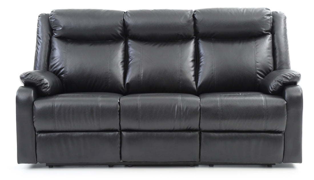 Ward G761A Rs Double Reclining Sofablack Black Foam Pu