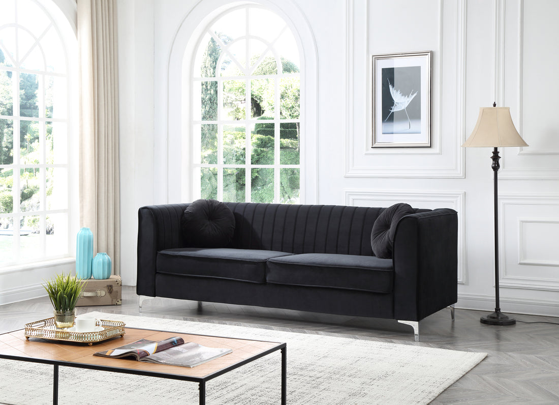 Delray G793A S Sofa 2 Boxes Black Black Foam Velvet