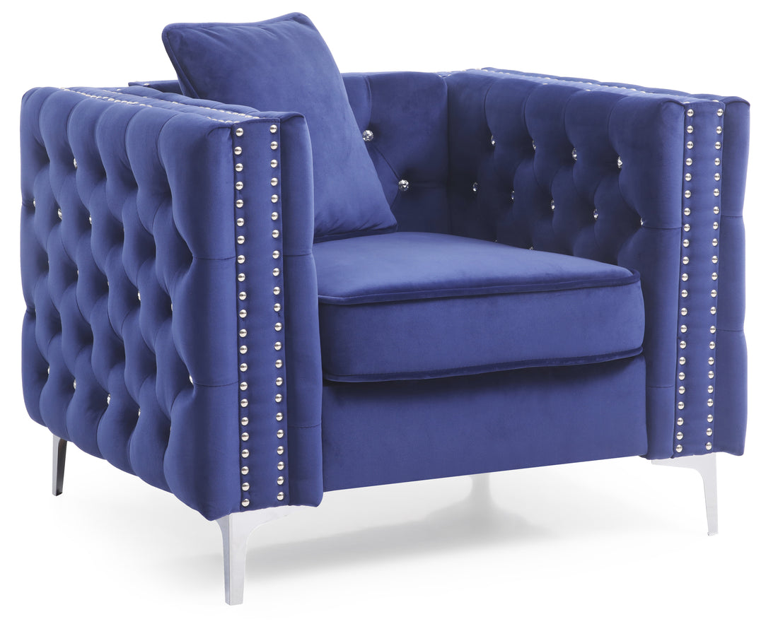 Paige G829A C Chairblue Blue Foam Velvet