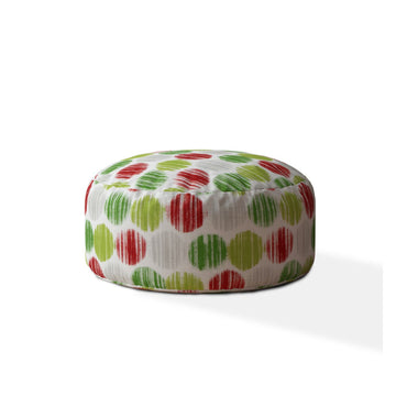 Indoor Bernard Green Round Zipper Pouf Cover Only 24In Dia X 20In Tall Multicolor Cotton
