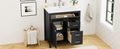 30 Inch Black Bathroom Vanity With Ceramic Sink And Large Storage Ideal Choice For Small Bathrooms Black Bathroom Solid Wood Mdf