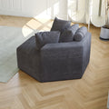 54''L Chenille Sponge Single Sofa,No Assembly Required,Fluffy Modern Sleeper Chair For Living Room, Bedroom, Lounge And Projection Room Grey Foam Chenille 1 Seat