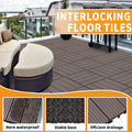 Wood Plastic Composite Deck Tiles Set Of 20, Sustainable Fsc Composite Decking Resist Rust, Water, Weather, Easy To Diy & Maintain, Ideal For Patios, Balconies, Rooftops, Light Coffee Color Light Coffee Wood Plastic