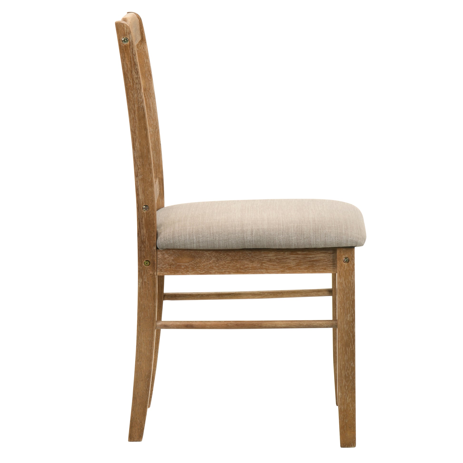Weathered Oak 5 Piece Dining Set With Upholstered Seat Upholstered Chair Wood Oak Solid Back Seats 4 Wood Dining Room Fixed Table 4 Leg Rectangular Dining Table With Chair Wood Fabric