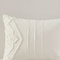 3 Piece Cotton Duvet Cover Set King Off White Cotton