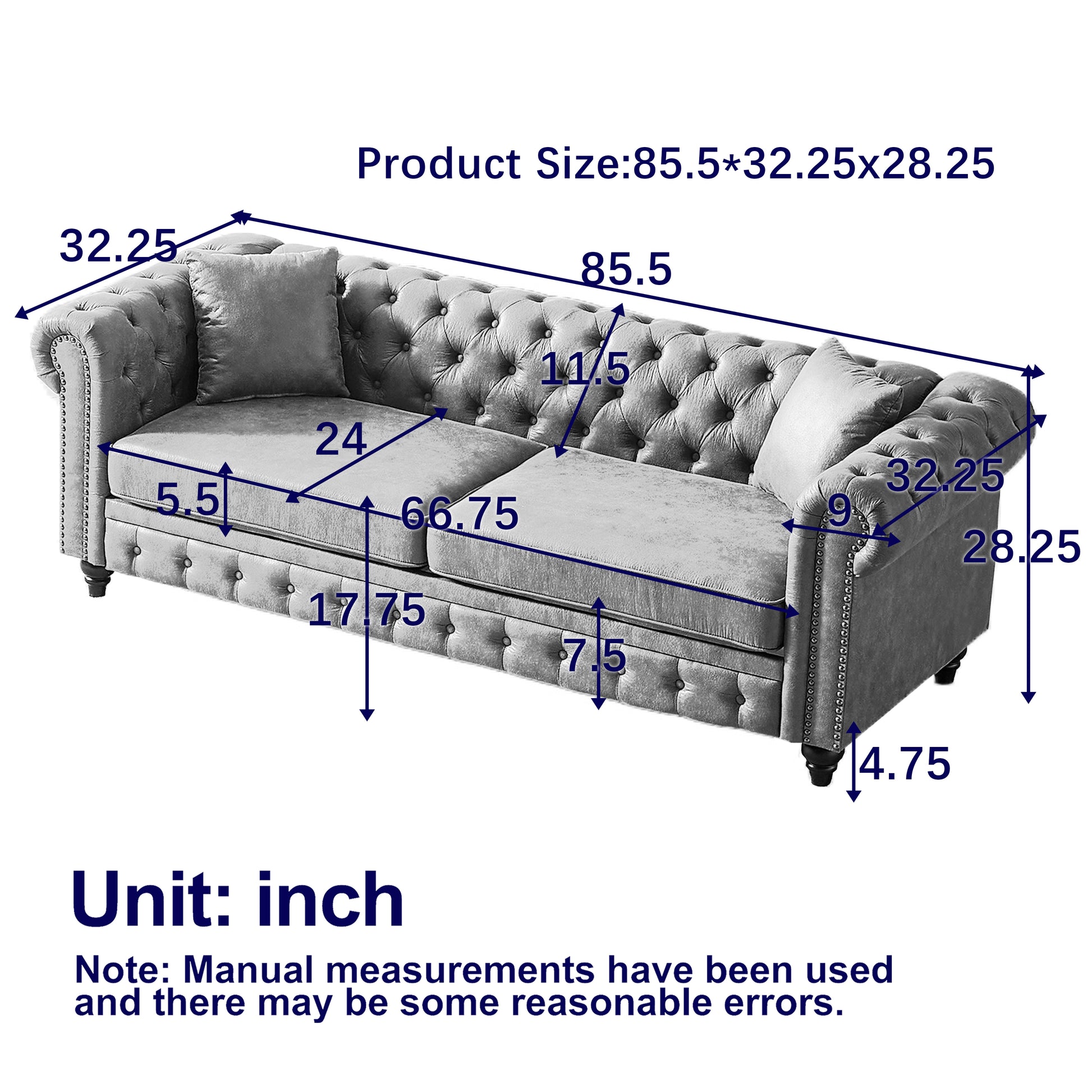 Fx 3 Seats 3 Seats Combo Sofa Modern Living Room Sofa With Solid Wood Frame And Wooden Feet, 4 Cushions, Apartment Sofa Furniture For Living Room, Living Room, Office Black Wood Pine Foam Fabric 6 Seat