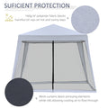 Outsunny 10'X10' Outdoor Canopy Tent, Slant Leg Sun Shelter With Mesh Sidewalls, Patio Tents For Parties, Grey Grey Steel