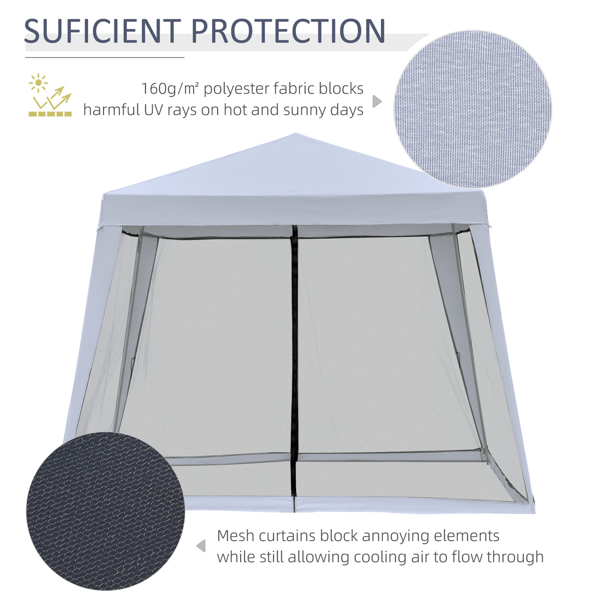 Outsunny 10'X10' Outdoor Canopy Tent, Slant Leg Sun Shelter With Mesh Sidewalls, Patio Tents For Parties, Grey Grey Steel
