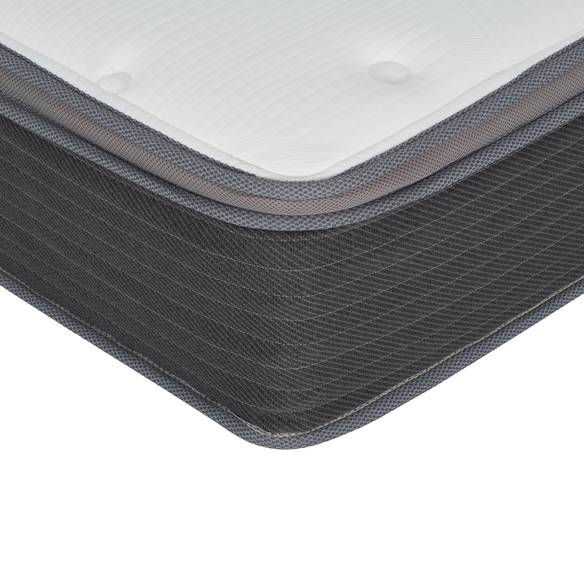 Plush 10 In. Queen Size Hybrid Pocket Spring Mattress In A Box, Gel Memory Foam Mattress For Comfortable Sleep, White Gray Grey White Bedroom Modern Memory Foam Polyester Queen
