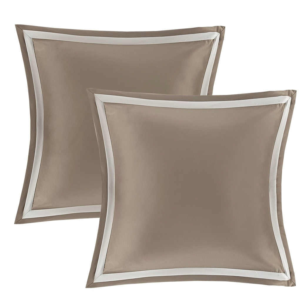 8 Piece Jacquard Comforter Set Tan Ivory King King Tan Ivory Polyester