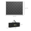 Outsunny Reversible Outdoor Rug, 9' X 12' Waterproof Plastic Straw Floor Mat, Portable Rv Camping Carpet With Carry Bag, Large Floor Mat For Backyard, Deck, Picnic, Beach, Black & Gray Geometric Multicolor Polypropylene