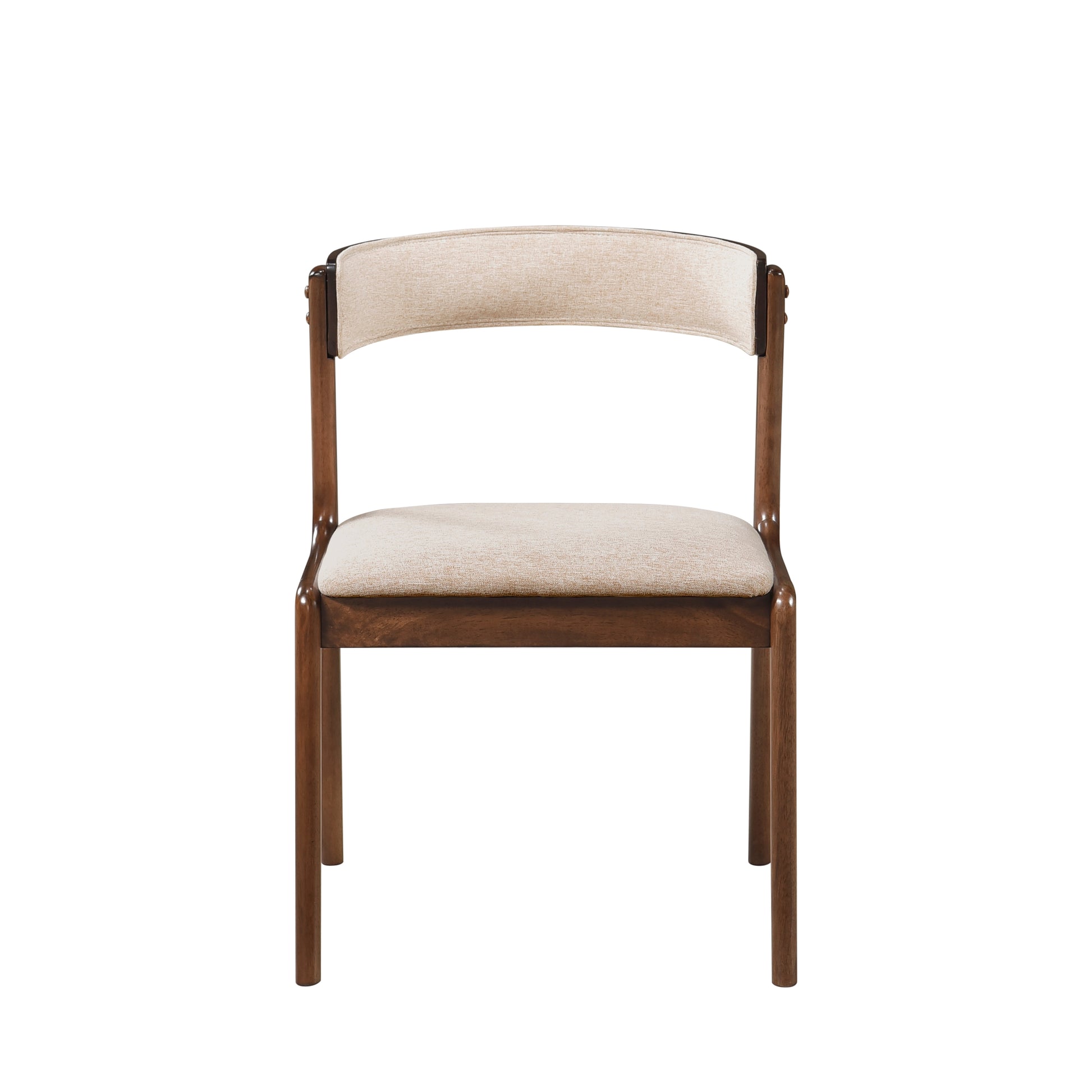 Walnut Finish Dining Chairs 2Pc Set Upholstered Back And Seat Cushion Modern Dining Kitchen Furniture 1Pc Walnut Dining Room Contemporary Wood