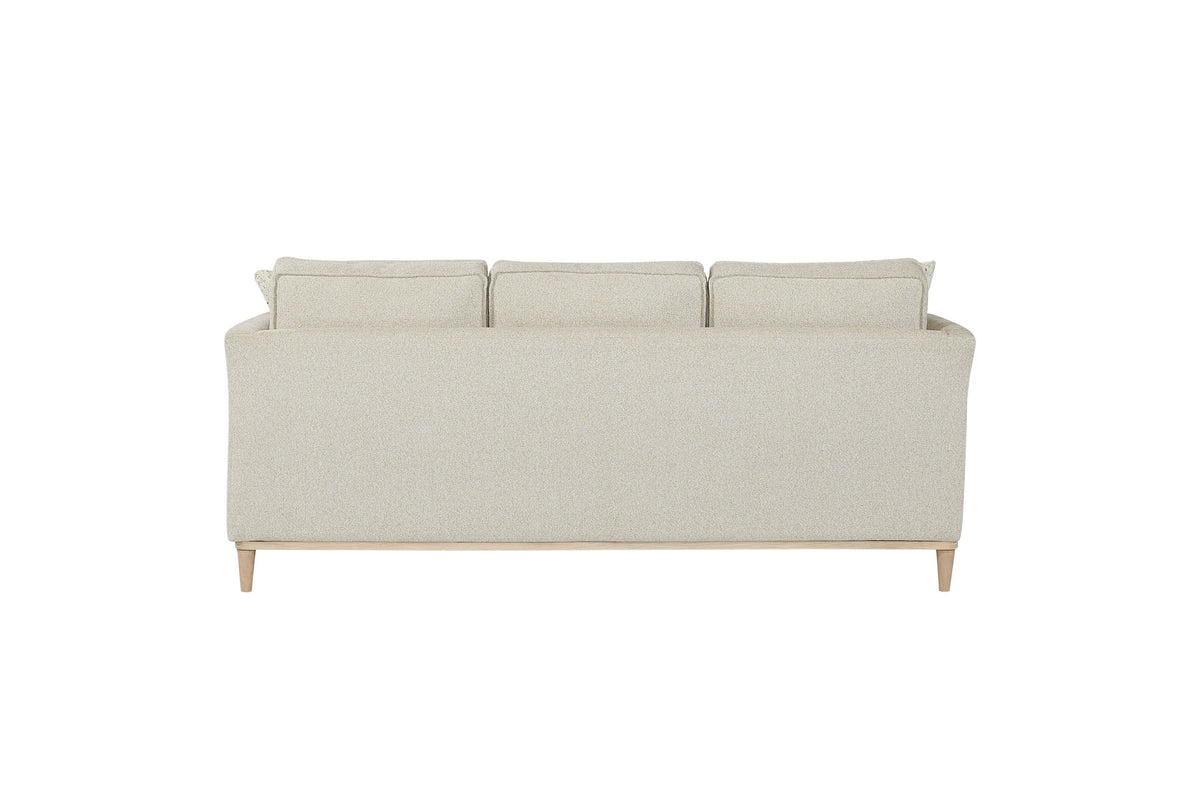 Sofa With 3 Reversable Cushions And 2 Pillows Off White Upholstered 3 Seat