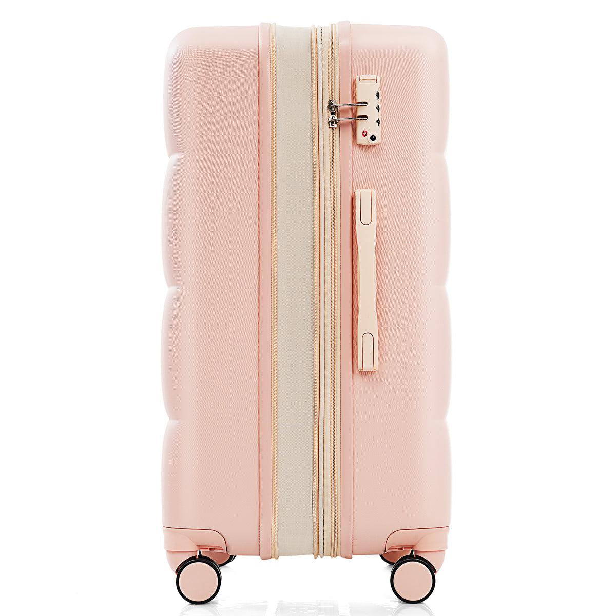 Luggage Sets 3 Piece, 20 Inch With Usb Port And Front Opening Design, Abs Hard Shell Luggage With Spinner Wheels, Cup Holder, Pink Pink Abs