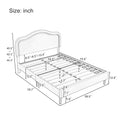 Full Size Velvet Upholstered Smart Led Bed Frame With Adjustable Height Headboard,No Box Spring Needed,Easy Assembly,Beige Box Spring Not Required Full Beige Wood Bedroom Cute,Modern Bed Frame Wood
