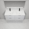 48 Inch Bathroom Vanity With Dual Sink, Resin Sink, 4 Soft Close Drawers, 48X18 4 White Straight Grain Bathroom Wall Mounted Modern Plywood