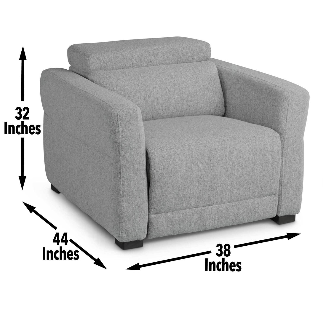 Isla Dual Power Recliner Dark Gray Dark Gray Fabric