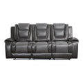 Modern Luxury Living Room Sofa Set 3Pc Reclining Sofa Loveseat Glider Reclining Chair Formal Furniture Premium Faux Leather Upholstery Comfortable Two Tone Gray Finish Dark Gray,Light Gray Faux Leather Wood Primary Living Space Luxury,Modern