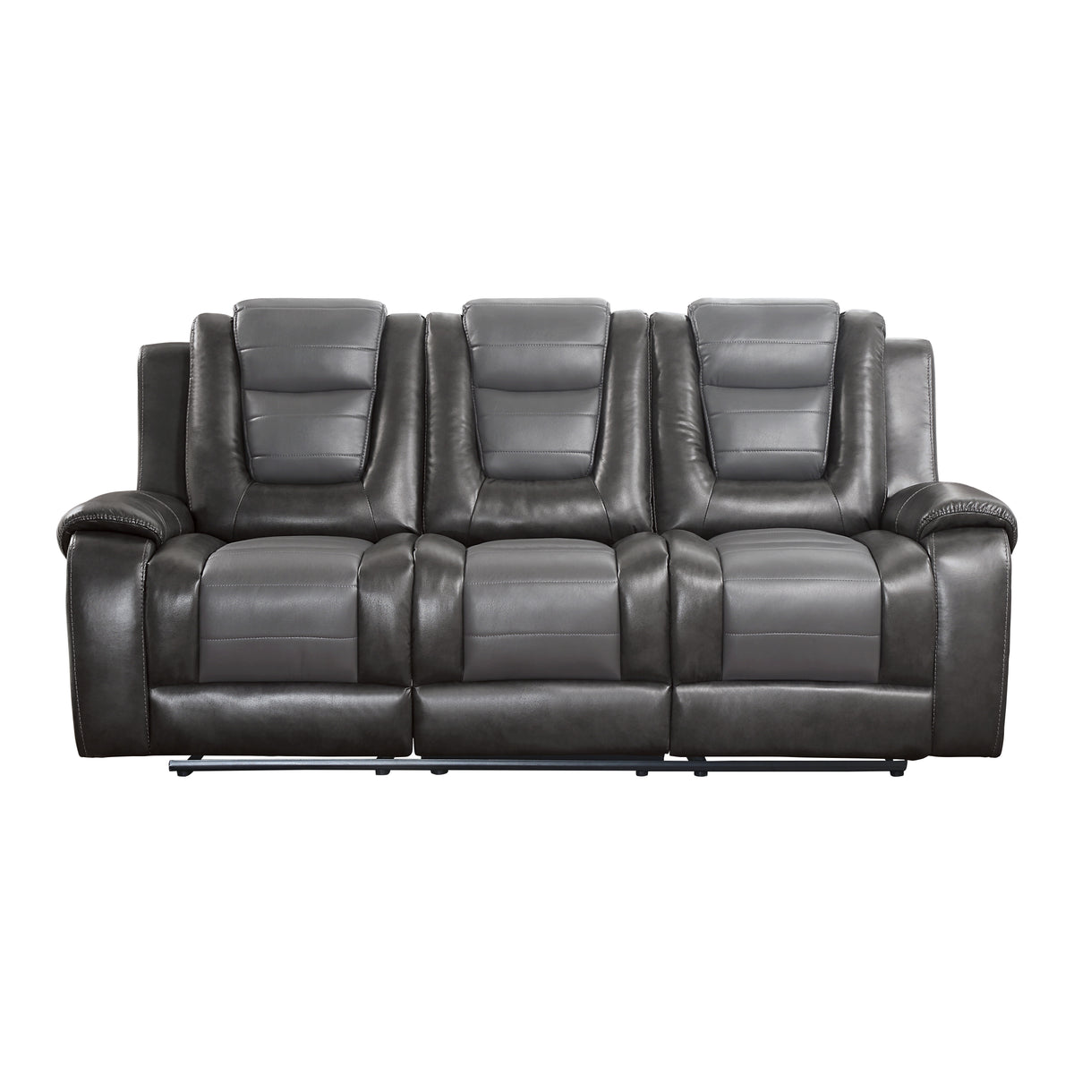 Modern Luxury Living Room Sofa Set 2Pc Reclining Sofa Loveseat Formal Furniture Premium Faux Leather Upholstery Comfortable Two Tone Gray Finish Dark Gray,Light Gray Faux Leather Wood Primary Living Space Luxury,Modern Plywood,Solid Wood 5 Seat
