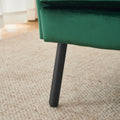 Wing Back Velvet Accent Chair, Modern Living Room Armchair Comfy Upholstered Single Sofa Chair For Bedroom Dorms Reading Reception Room With Metal Legs & Pillow, Green Green Velvet