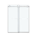 50'' 54'' W X 76'' H Double Sliding Frameless Shower Door With 3 8 Inch 10Mm Clear Glass In Brushed Nickel Brushed Nickel Stainless Steel