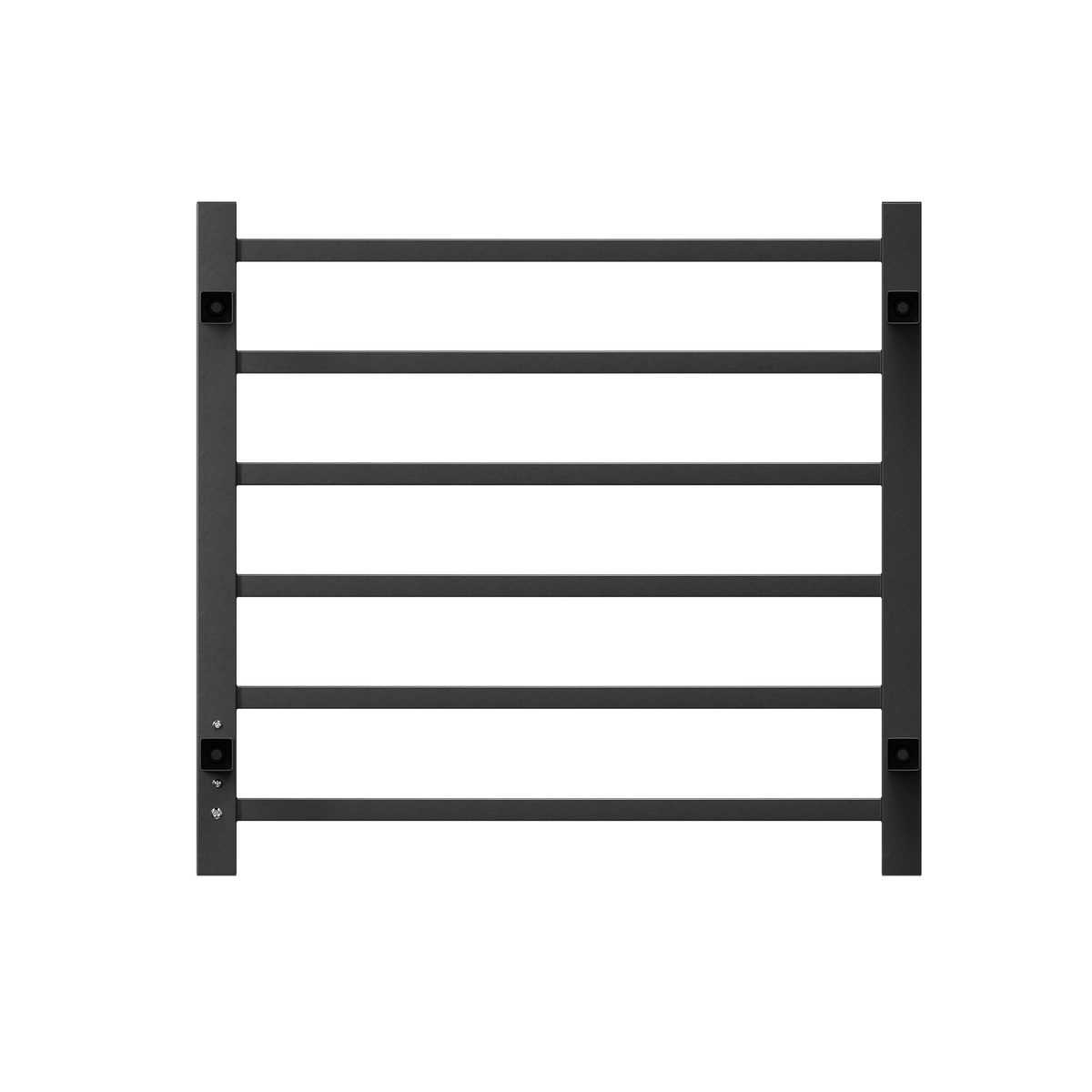 Towel Warmer 6 Bar Electric Heated Towel Rack Wall Mount Plug In Bath Towel Heater Matt Black Timer Black Bathroom Aluminium
